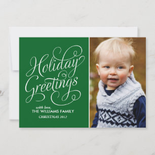 Dark Green Custom Holiday Cards