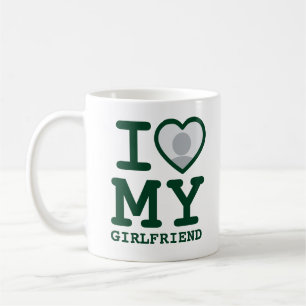 Dark Green Custom I love my girlfriend photo text Coffee Mug