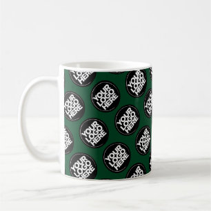 Dark Green Custom logo business pattern employee Coffee Mug