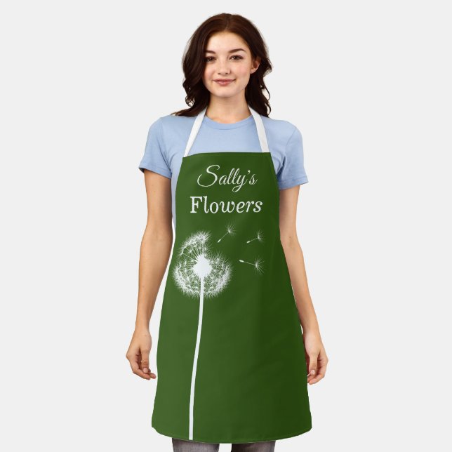 Dark Green Dandelion Apron (Worn)