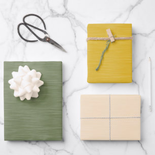 Dark Green Dark Gold and Ivory Shimmery Wrapping Paper Sheet