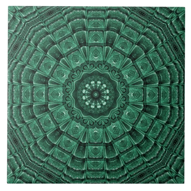 Dark Green Decorative Ceramic Tile (Front)