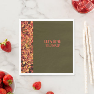 Dark Green Dinner Autumn  Happy Thanks giving  Napkin