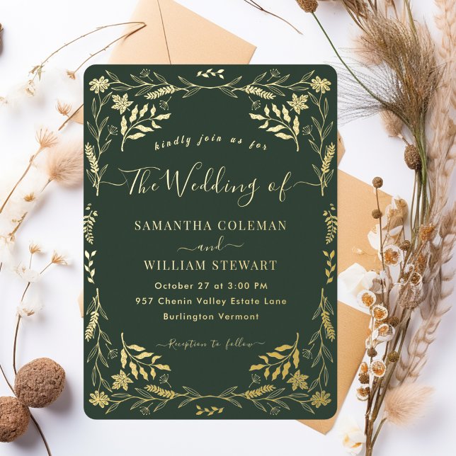 Dark Green Elegant Boho Modern Typography Wedding (Creator Uploaded)
