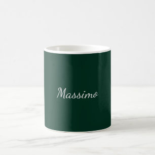 Dark Green Elegant Casual Own Name Handwriting Coffee Mug