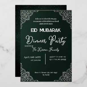 Dark Green elegant EID MUBARAK Invitation