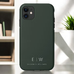 Dark Green Elegant Modern Minimalist Monogram Name<br><div class="desc">Elevate your smartphone with our Classic Elegant Modern Minimalist Monogram Name iPhone Case. This meticulously designed case combines timeless sophistication with contemporary minimalism. Crafted to perfection, it not only protects your device but also adds a touch of personalised style. The monogram and name customisation options make it uniquely yours, adding...</div>