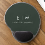 Dark Green Elegant Modern Minimalist Monogram Name Gel Mouse Mat<br><div class="desc">Upgrade your workspace with our Classic Elegant Modern Minimalist Monogram Mouse Pad. This sophisticated mouse pad seamlessly marries timeless elegance with contemporary minimalism, adding a touch of refinement to your desk. Crafted with meticulous attention to detail, this mouse pad is more than just a functional accessory; it's a personalised statement....</div>