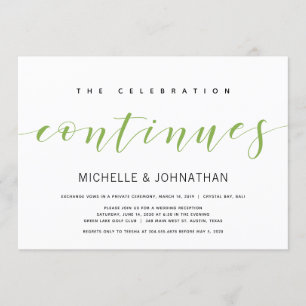 Dark green Elegant Wedding Elopement Invitation