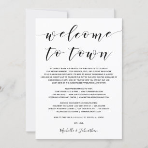 Dark green Elegant Welcome to town Invitation
