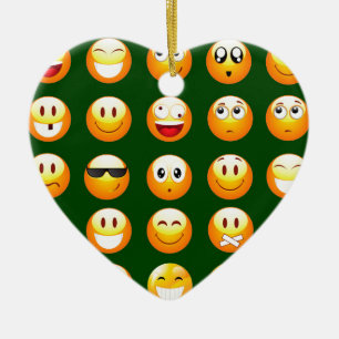 dark green emoji ceramic tree decoration