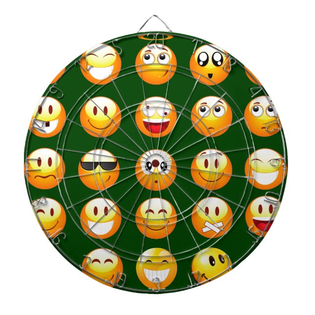 dark green emoji dartboard (Front)