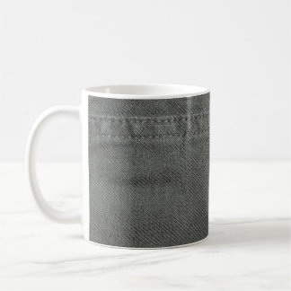 dark green fabric with khaki stitched her seam clo coffee mug