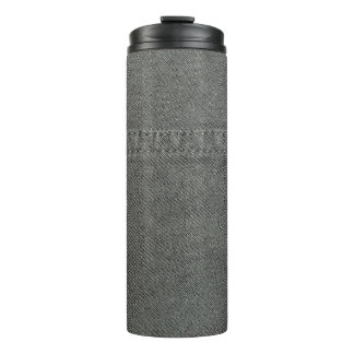 dark green fabric with khaki stitched her seam clo thermal tumbler
