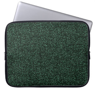 Dark green faux glitter laptop sleeve
