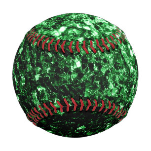 Dark green faux glitter sparkles bling baseball