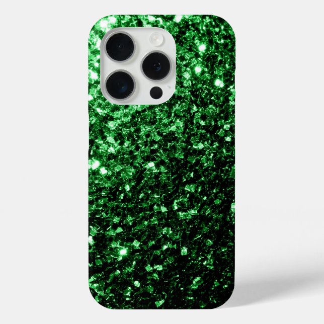 Dark green faux glitter sparkles bling  Case-Mate iPhone case (Back)