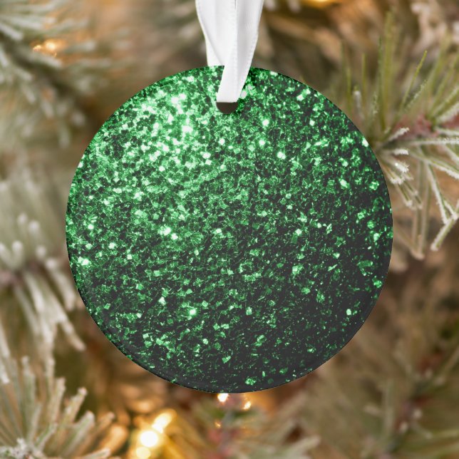 Dark green faux glitter sparkles ornament (Tree)