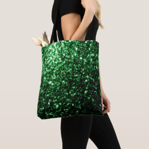 Dark Green faux glitter sparkles Tote Bag