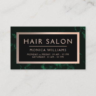 Dark green faux marble texture frame  business card