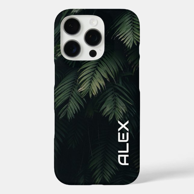 Dark Green Fern Foliage in Shadow – Botanical  Case-Mate iPhone Case (Back)