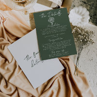 Dark Green Floral Bouquet Boho Wedding Details