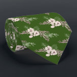 Dark Green Floral Wedding  Neck Tie<br><div class="desc">Design of the tie is simple floral on dark green background.  Surprise your friend or relative who is going to be groom.</div>