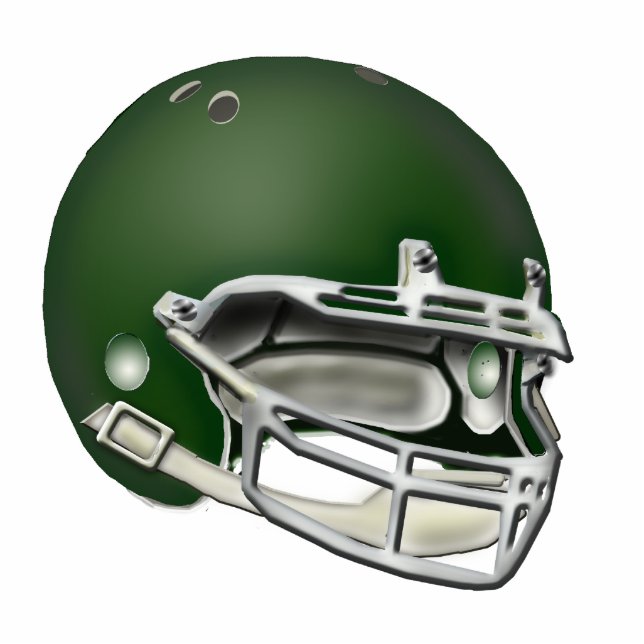 Dark Green Football Helmet Ornament Photo Sculpture Decoration (Front)