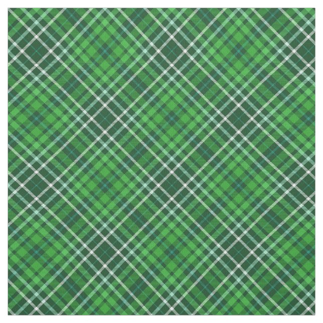 Dark Green & Forest Green Plaid Pattern Fabric (Swatch)