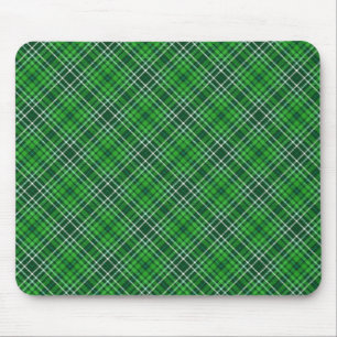 Dark Green & Forest Green Plaid Pattern Mouse Mat