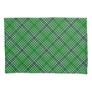 Dark Green & Forest Green Plaid Pattern Pillowcase