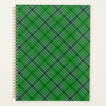 Dark Green & Forest Green Plaid Pattern Planner<br><div class="desc">Image by Anya D. Plaid check pattern in dark green,  forest green,  myrtle,  aqua and white. Seamless fabric texture print. Image ID: 1655167</div>