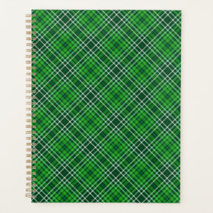 Dark Green & Forest Green Plaid Pattern Planner