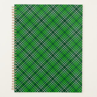 Dark Green & Forest Green Plaid Pattern Planner