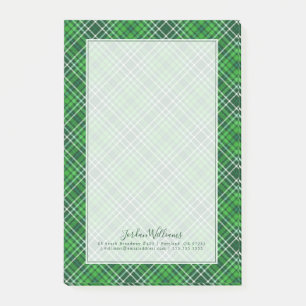 Dark Green & Forest Green Plaid Pattern Post-it Notes
