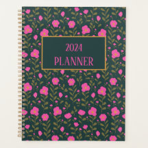 Dark Green Garden Serenade Planner