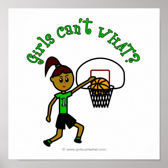 Dark Green Girls Basketball Poster (Front)