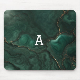 Dark Green Glazed Marble Mouse Mat