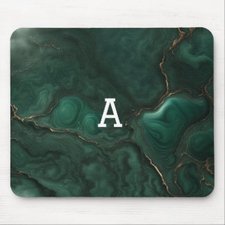 Dark Green Glazed Marble Mouse Mat