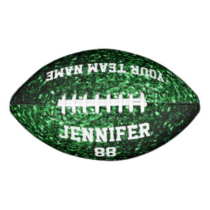 Dark green glitter sparkles Your name Team American Football