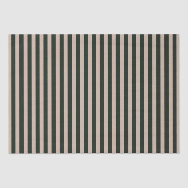 Dark Green Grey Stripes Birthday Tissue Paper (Front)