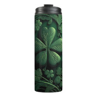 DARK GREEN INTRICATE IRISH CELTIC SHAMROCKS