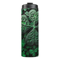 DARK GREEN INTRICATE IRISH CELTIC SHAMROCKS