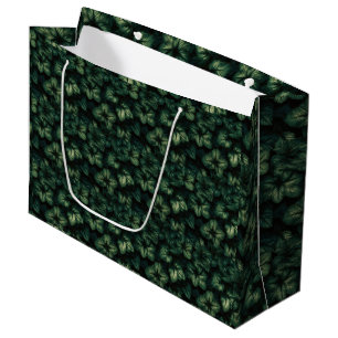Dark Green Leaves Large Gift Bag
