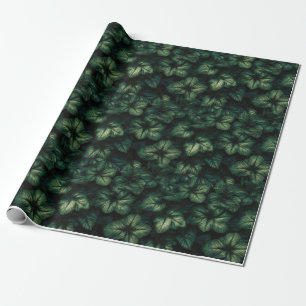 Dark Green Leaves Wrapping Paper