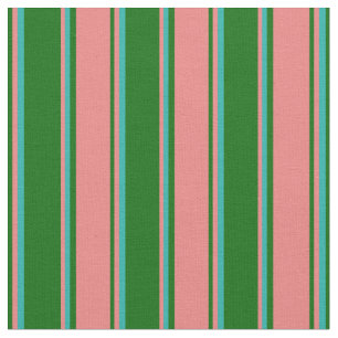 Dark Green, Light Coral, and Light Sea Green Fabric