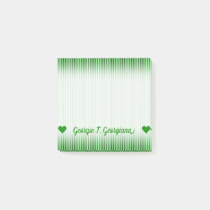 Dark Green & Light Green Stripes/Lines Pattern Post-it Notes
