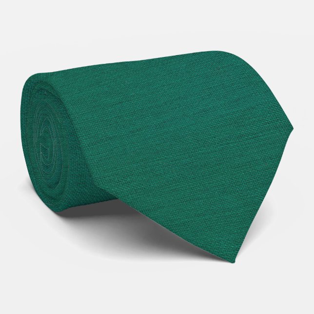 Dark Green Linen Texture Tie (Rolled)