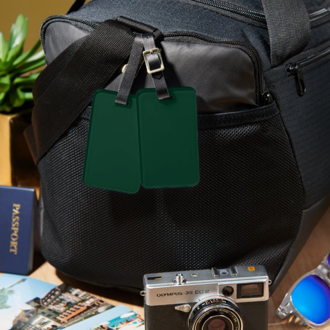 Dark Green Luggage Tag (Front & Back)