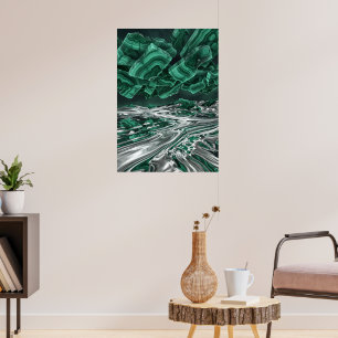 Dark Green Malachite Marble Texture Abstract Art P Poster